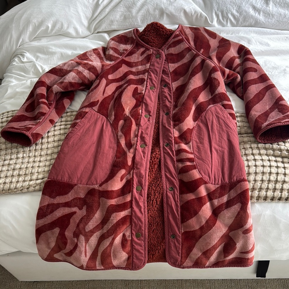 Red and Pink Patterned Coat